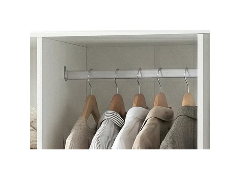 Armoire Dressing 6 Portes 2 Tiroirs 9 Niches Blanche L 135.4 H 178 P 36.5 cm