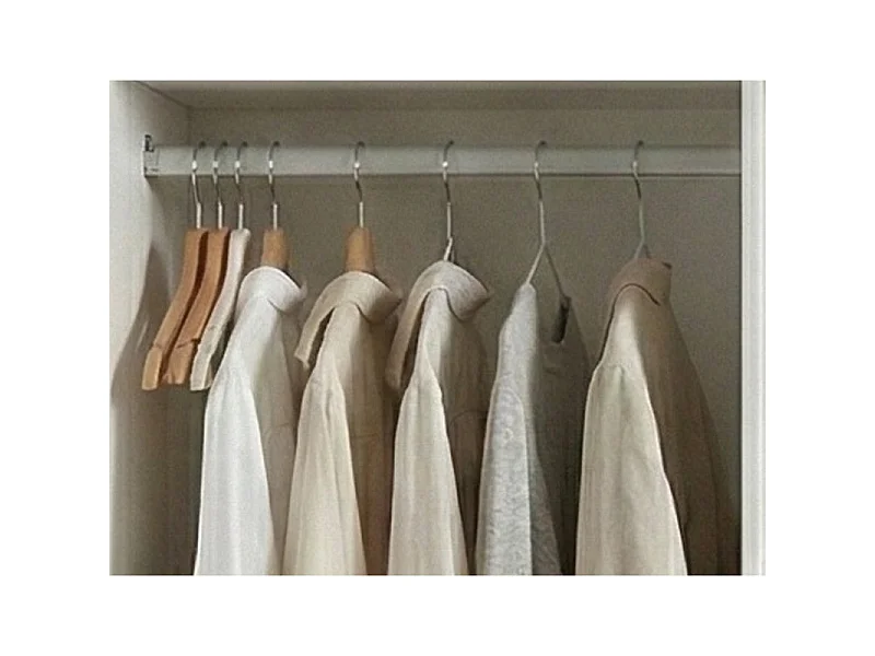 Armoire Dressing 3 Portes Coulissantes 4 Tiroirs 11 Niches Blanche L 185.5 H 208 P 49.5 cm