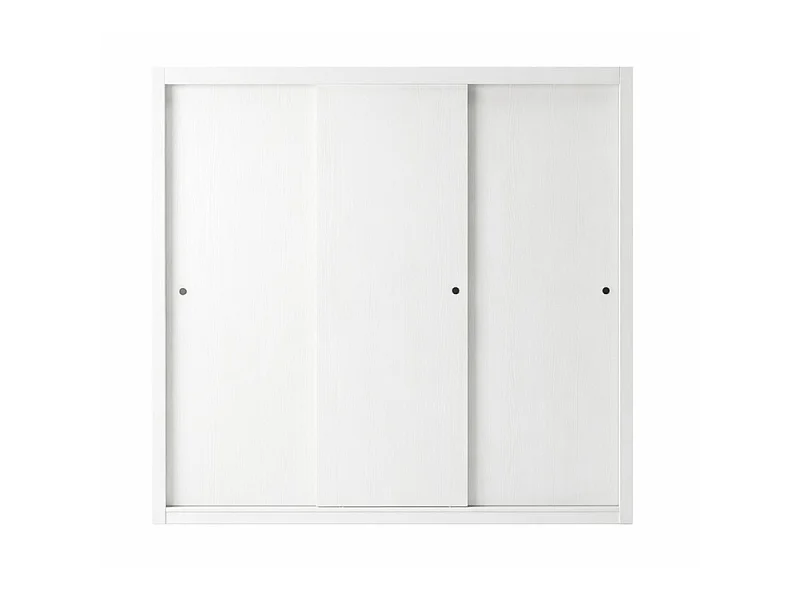 Armoire Dressing 3 Portes Coulissantes 4 Tiroirs 11 Niches Blanche L 185.5 H 208 P 49.5 cm