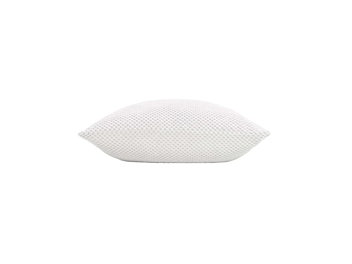Coussin Déco en Velours Relief "Java" 45x45cm Blanc