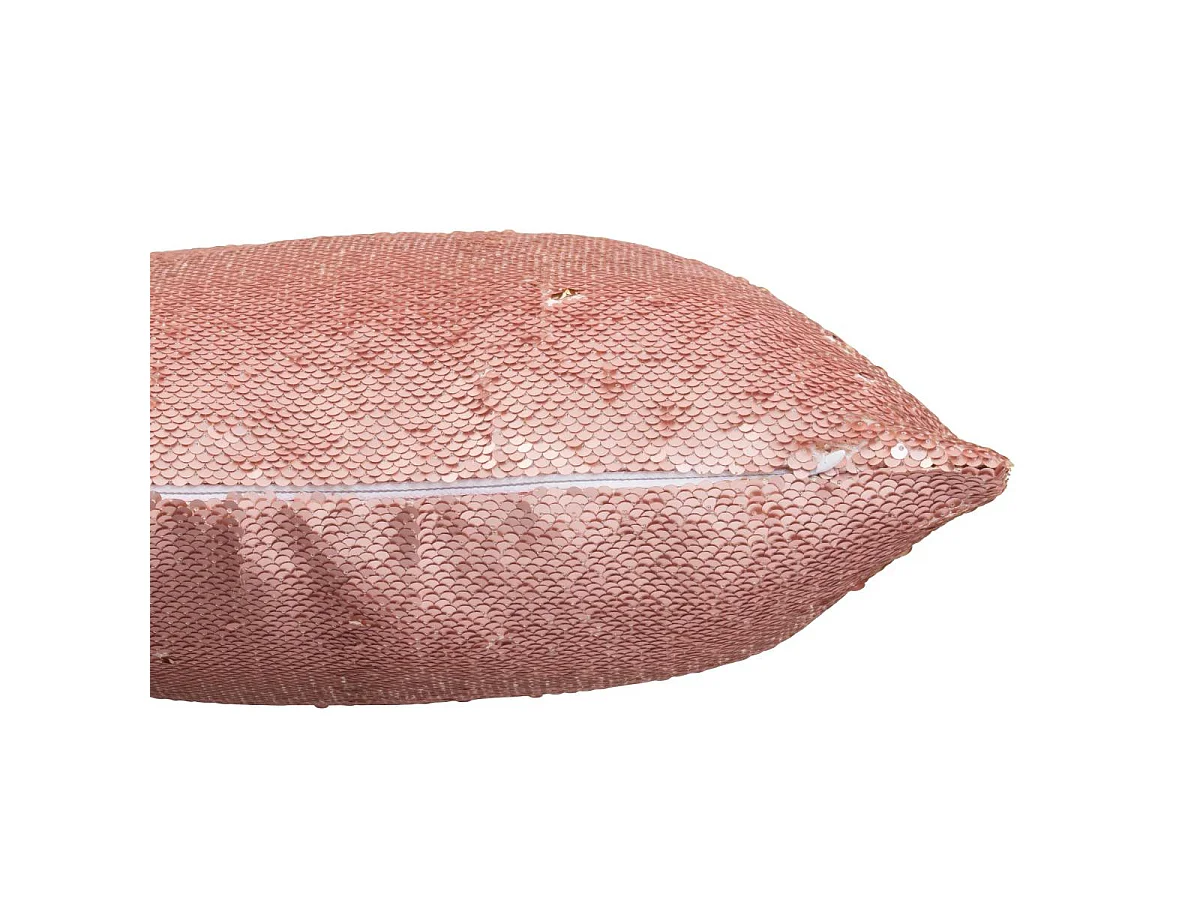 Coussin Déco Réversible "Sequin" 45x45cm Rose & Champagne