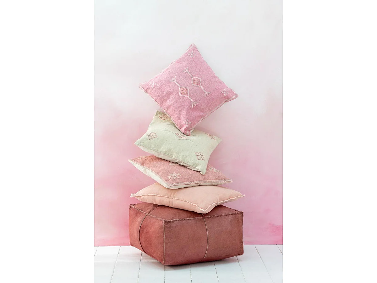 Coussin Design "Diamants" 45x45cm Rose