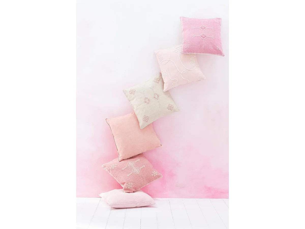 Coussin Design "Diamants" 45x45cm Rose