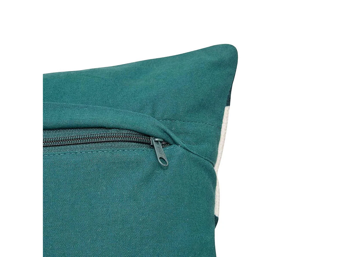 Coussin Déco Brodé "Hary" 35x75cm Bleu