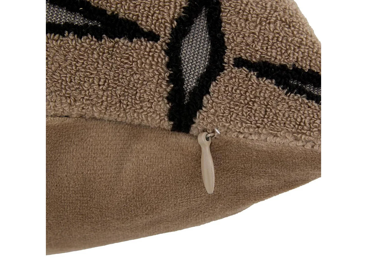 Coussin Déco Jacquard "Diamant" 40x40cm Marron