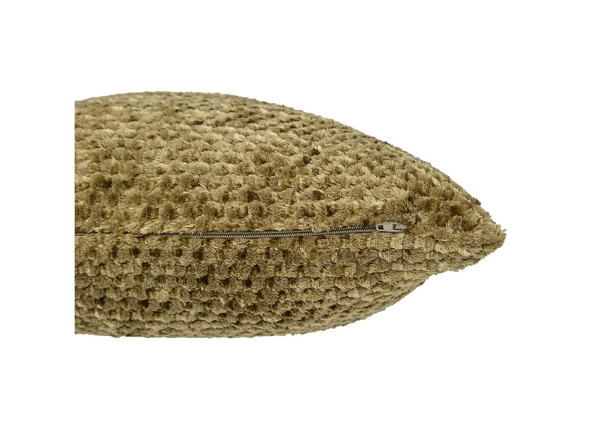 Coussin Jacquard en Flanelle "Lyno" 40x40cm Kaki