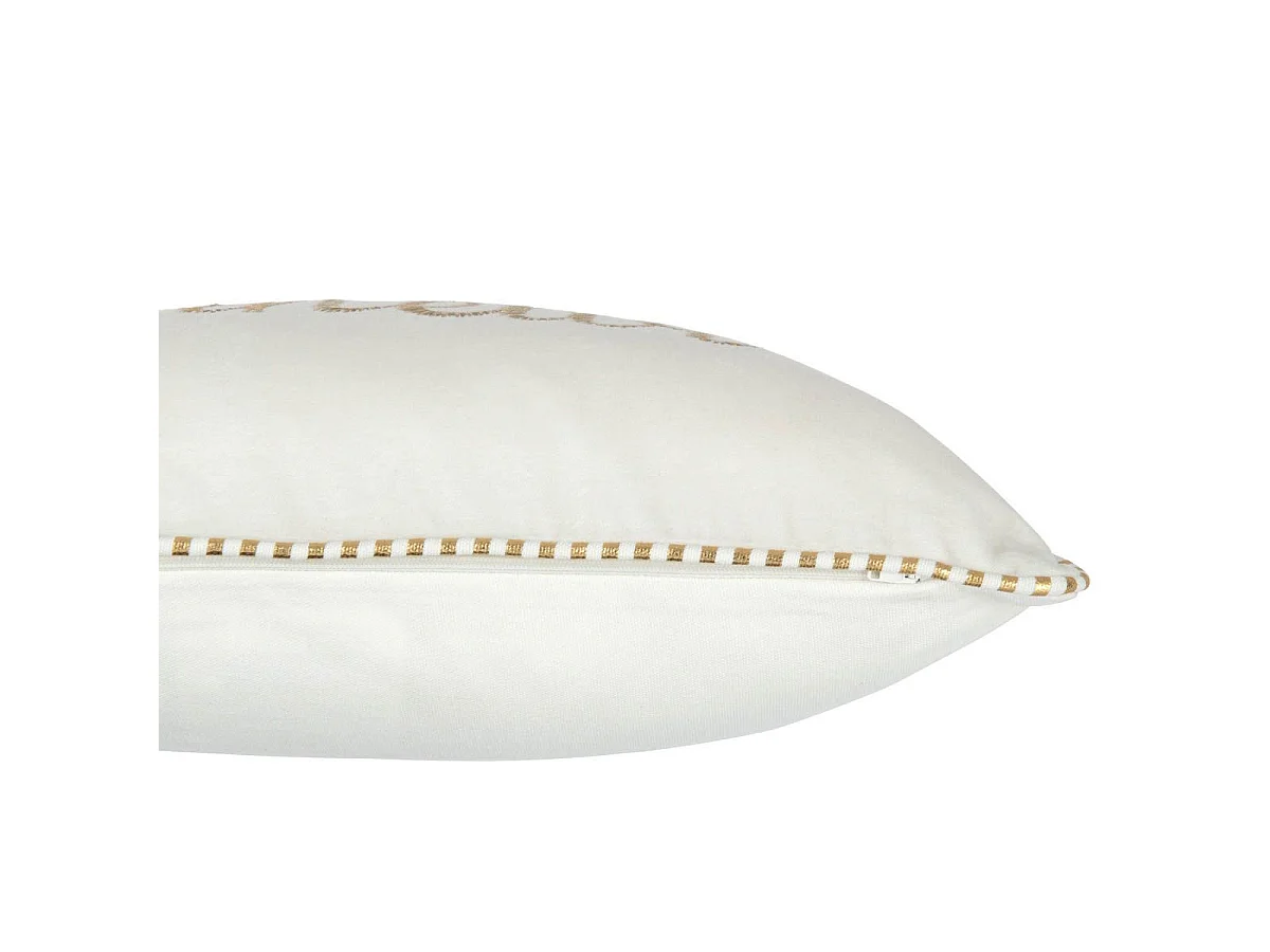 Coussin Déco Bonheur "Ellis" 30x45cm Blanc