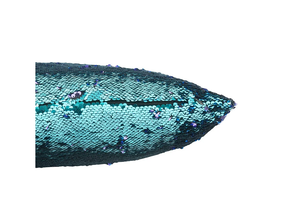 Coussin Déco Réversible "Sequin" 45x45cm Bleu & Mauve