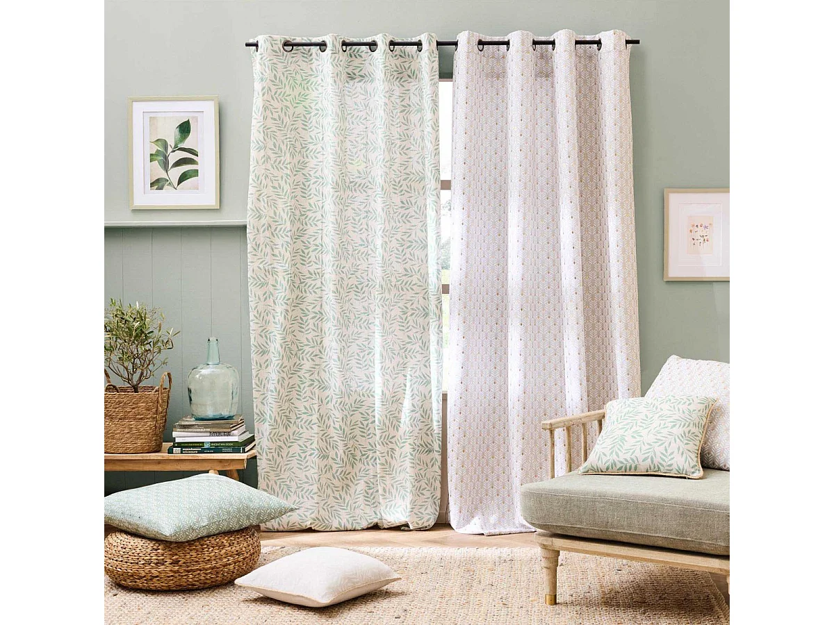 Coussin Déco Imprimé "Piana" 60x60cm Naturel