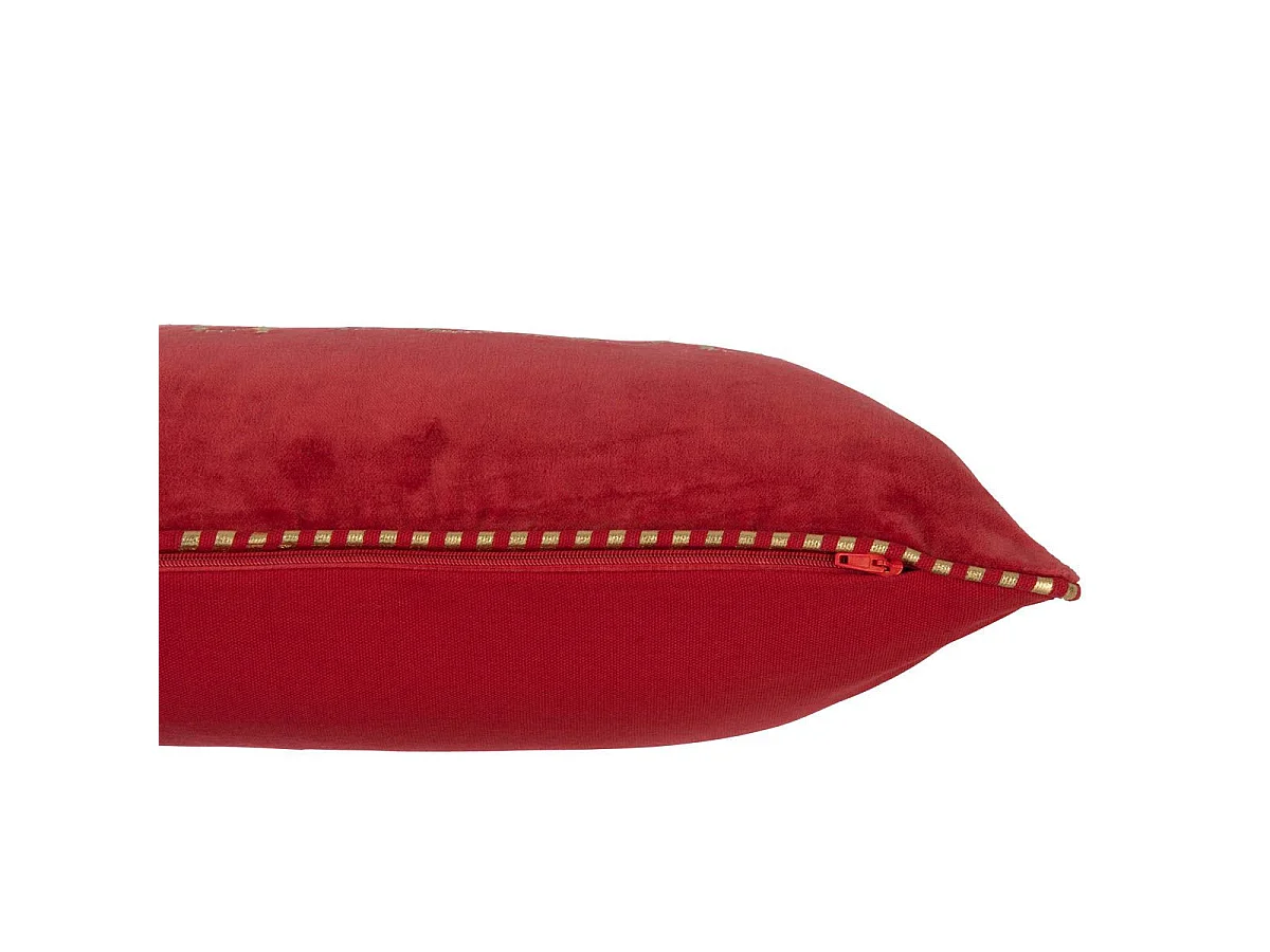 Coussin Déco Bonheur "Ellis" 30x45cm Rouge