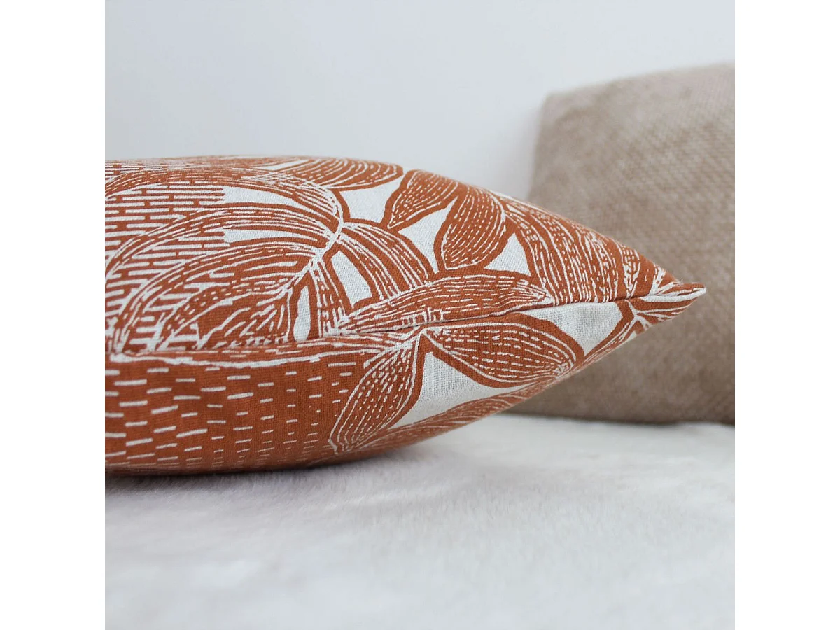 Coussin Déco Imprimé "Casamance" 30x50cm Cuivre