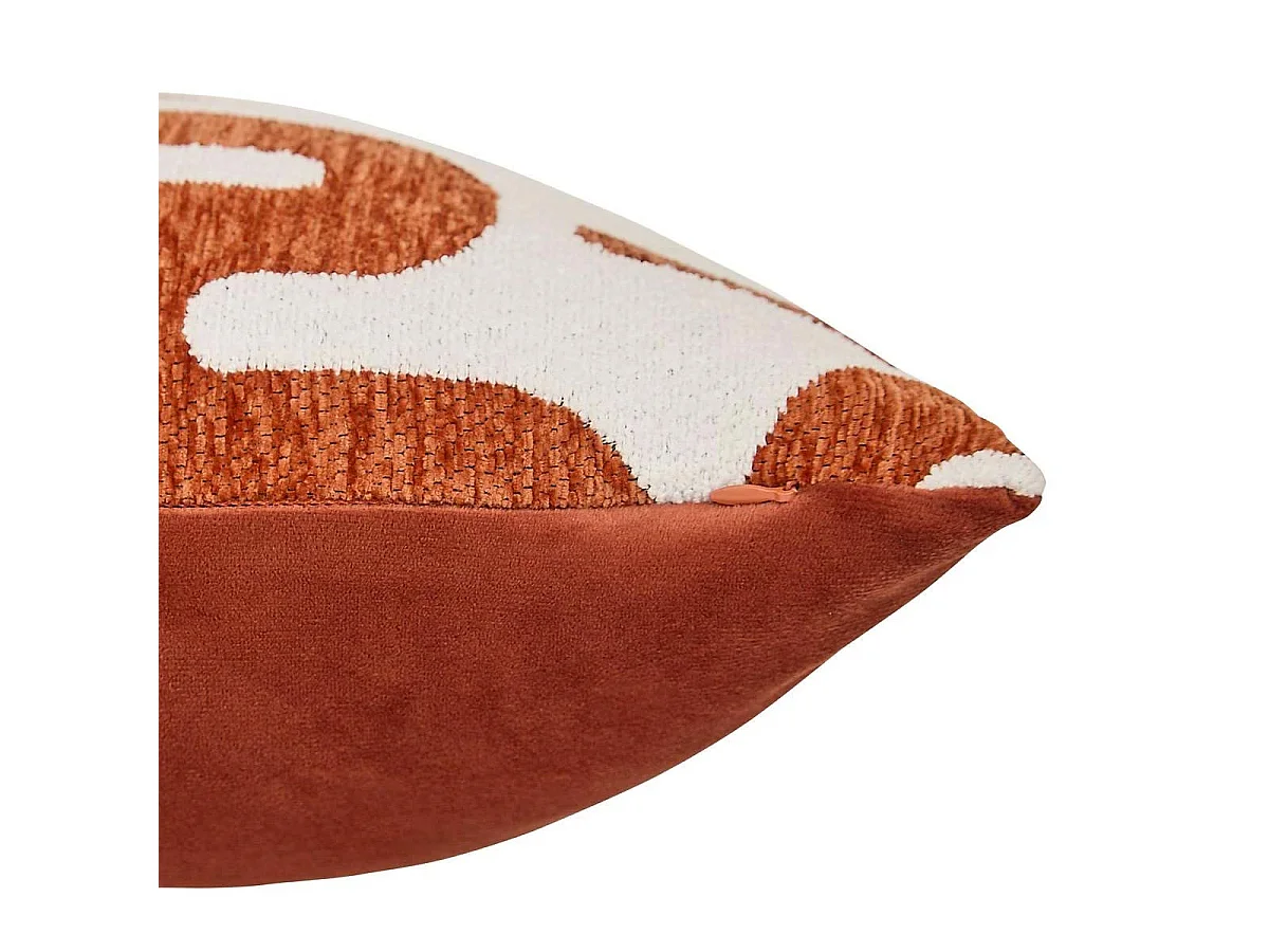 Coussin Déco Chenille "Safina" 40x40cm Ambre