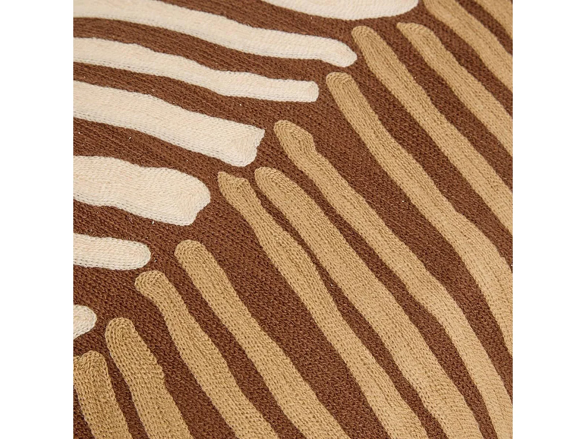 Coussin Déco Brodé "Hary" 35x75cm Marron