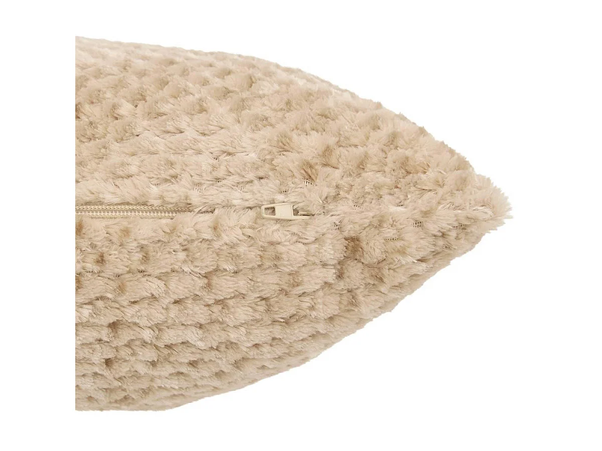 Coussin Jacquard en Flanelle "Lyno" 40x40cm Beige