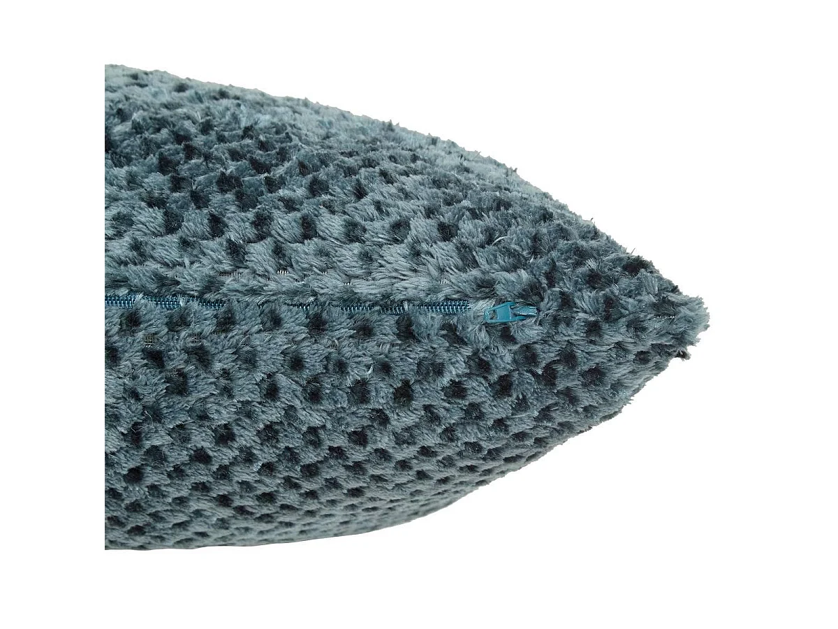 Coussin Jacquard en Flanelle "Lyno" 40x40cm Bleu