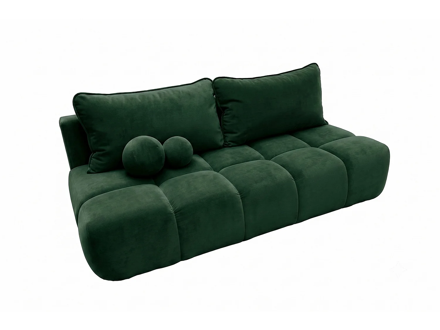 Canapé convertible avec coffre de rangement, tissu velours Bluvel, Vert, COCO