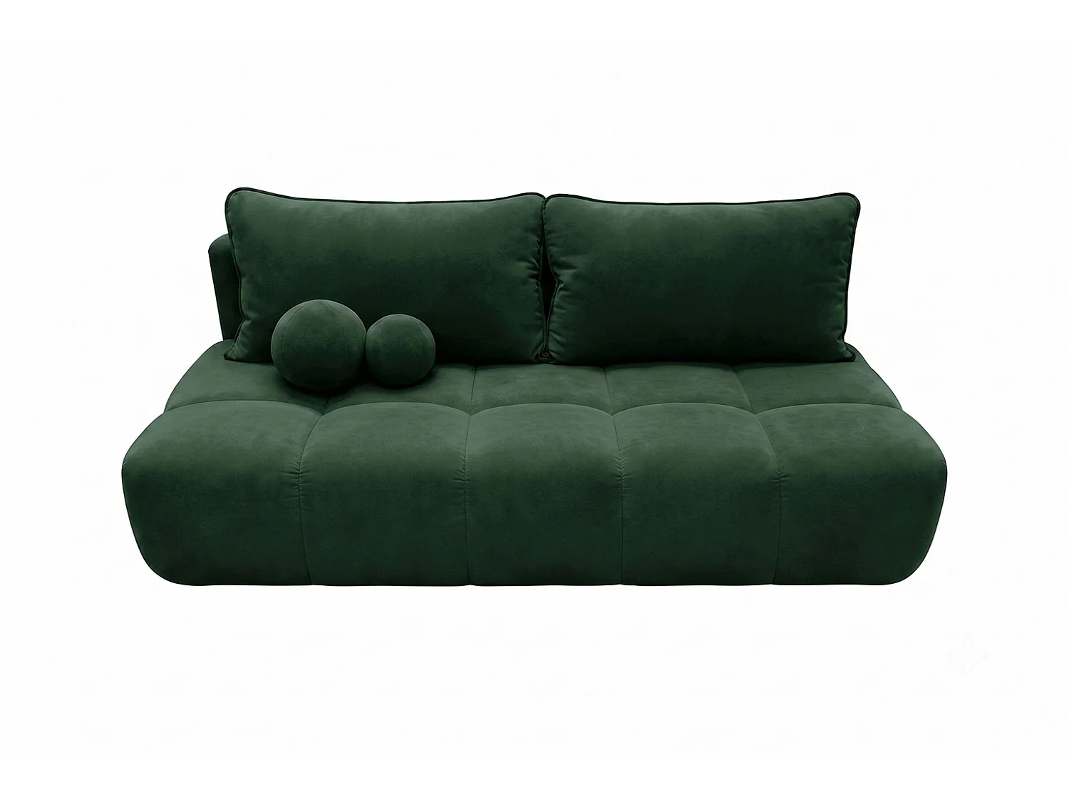 Canapé convertible avec coffre de rangement, tissu velours Bluvel, Vert, COCO