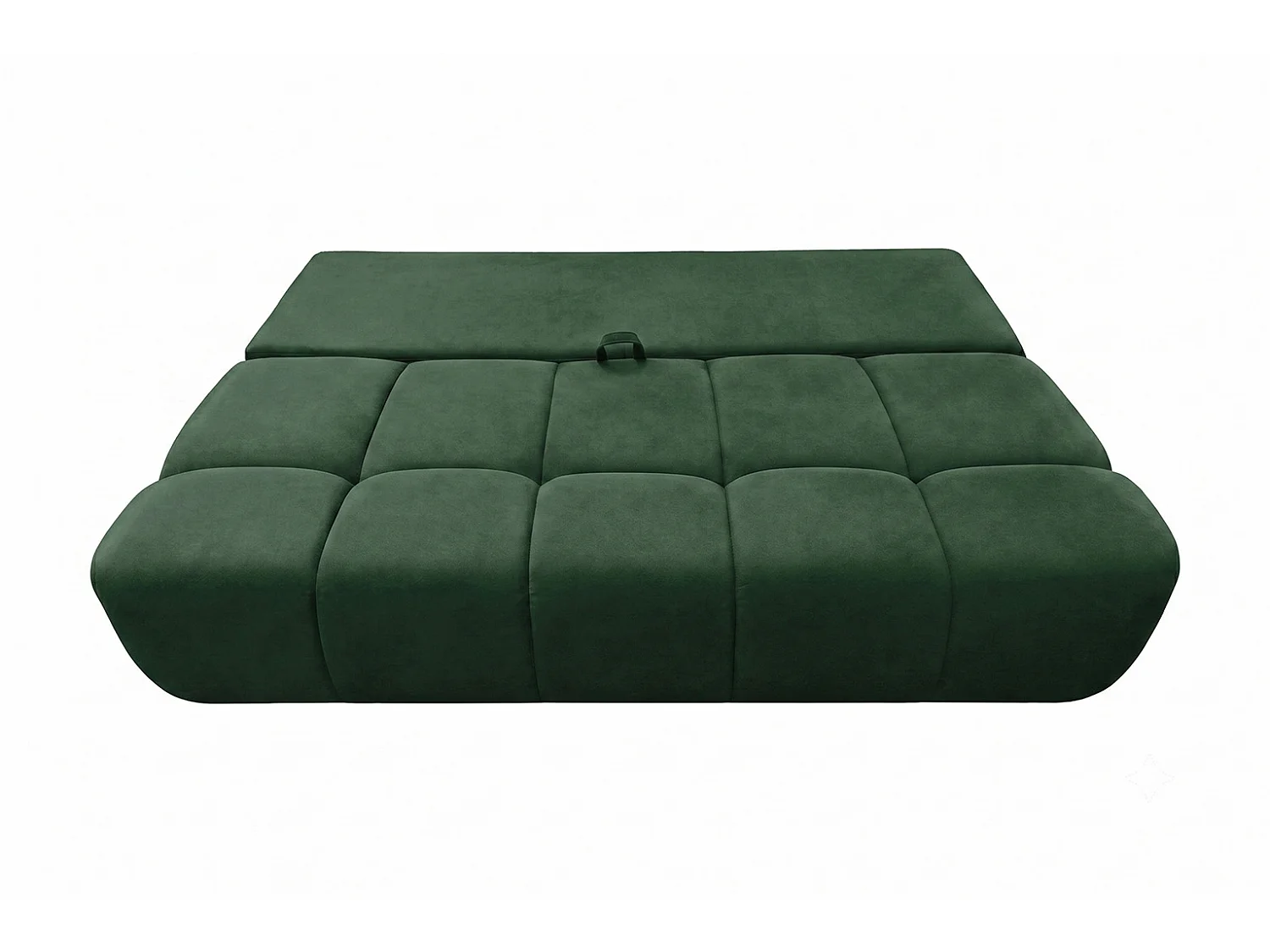 Canapé convertible avec coffre de rangement, tissu velours Bluvel, Vert, COCO