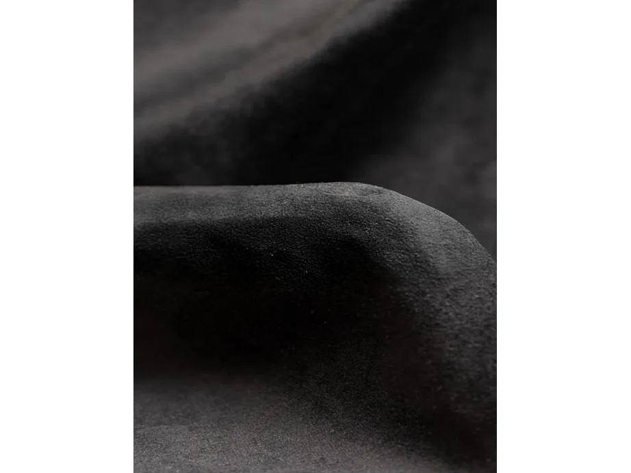 Ecksofa mit Schlaffunktion und Bettkasten, Veloursstoff Bluvel, Schwarz, Links, COCO