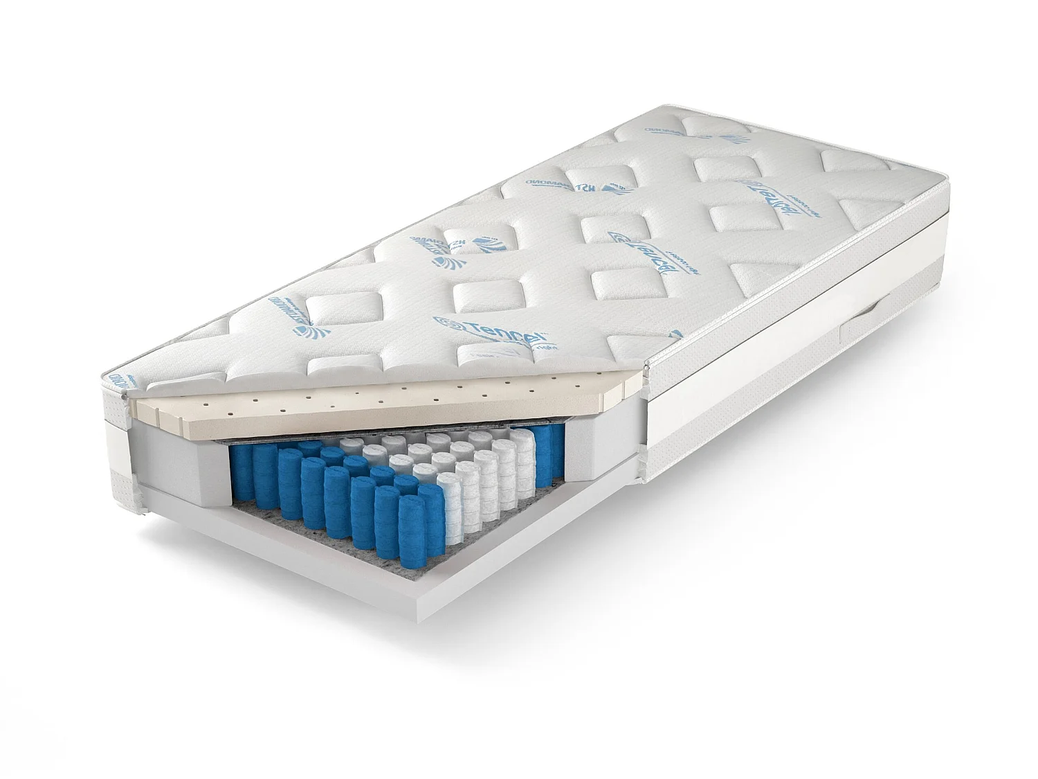 Pocketveringmatras met latex en 7 comfortzones 80x200 cm, SAN REMO