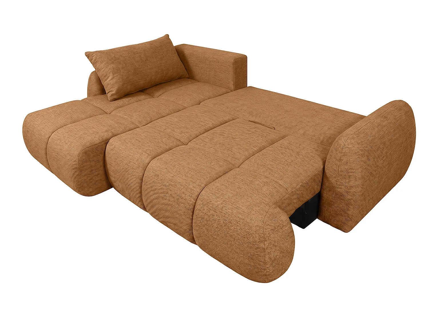 Ecksofa mit Schlaffunktion und Bettkasten, Strukturstoff Verita, Kupfer, Links, COCO