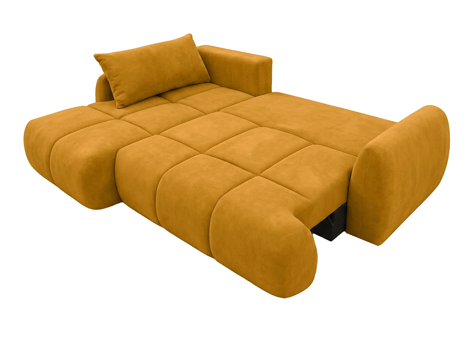 Ecksofa mit Schlaffunktion und Bettkasten, Veloursstoff Bluvel, Golden, Links, COCO