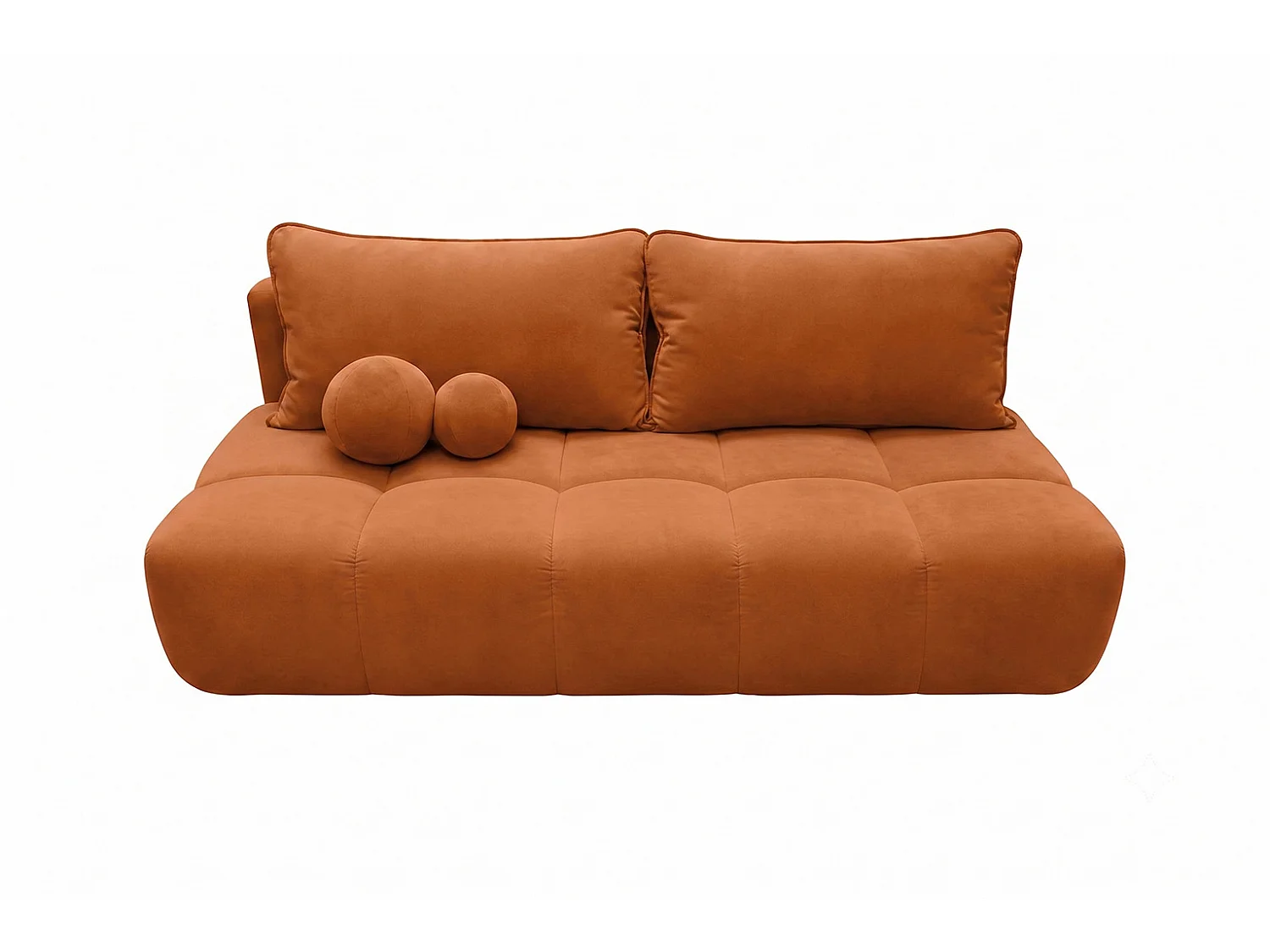 Sofa z funkcją spania i pojemnikiem, tkanina welurowa Bluvel, Cynamonowy, COCO