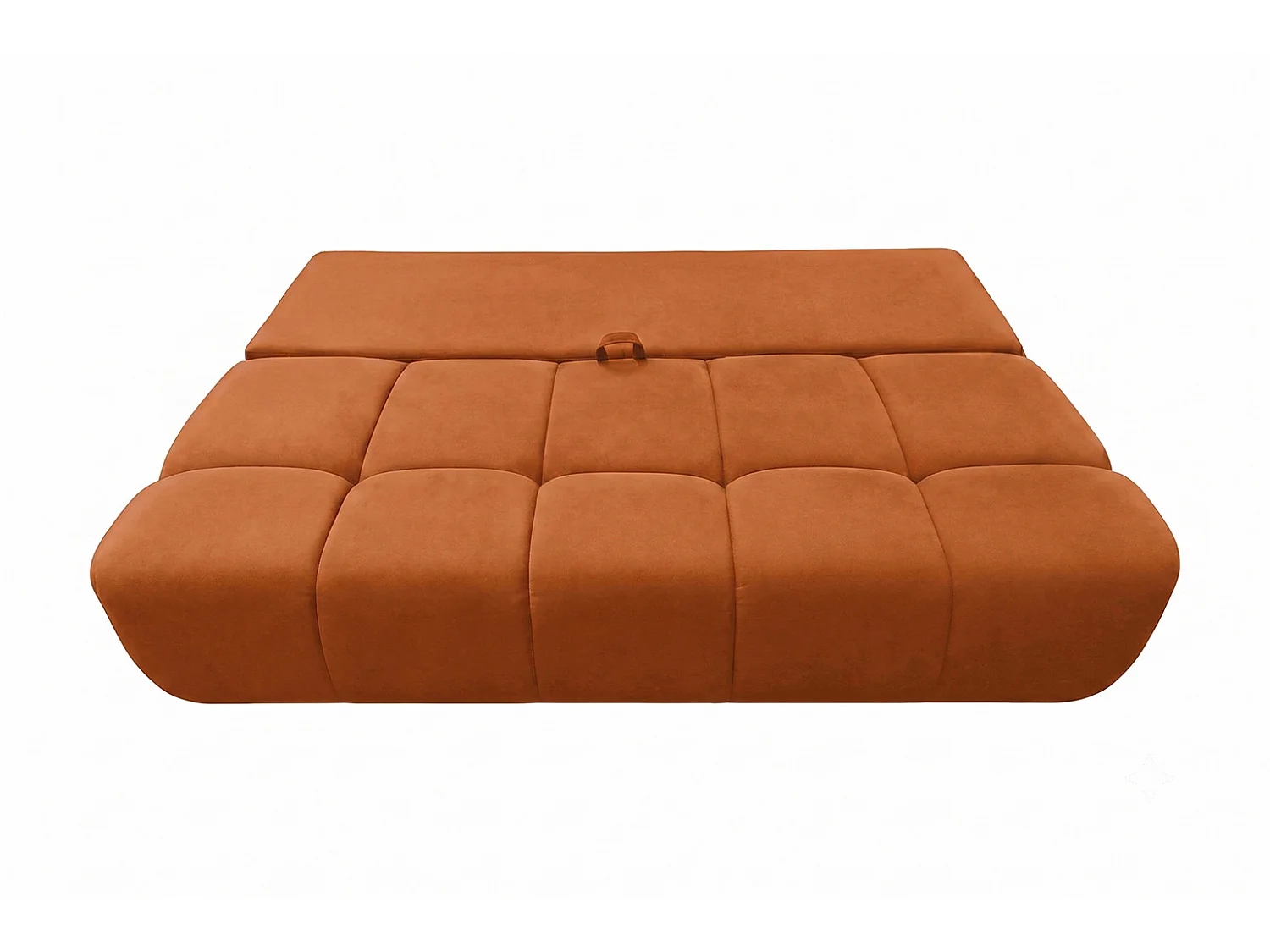 Sofa z funkcją spania i pojemnikiem, tkanina welurowa Bluvel, Cynamonowy, COCO