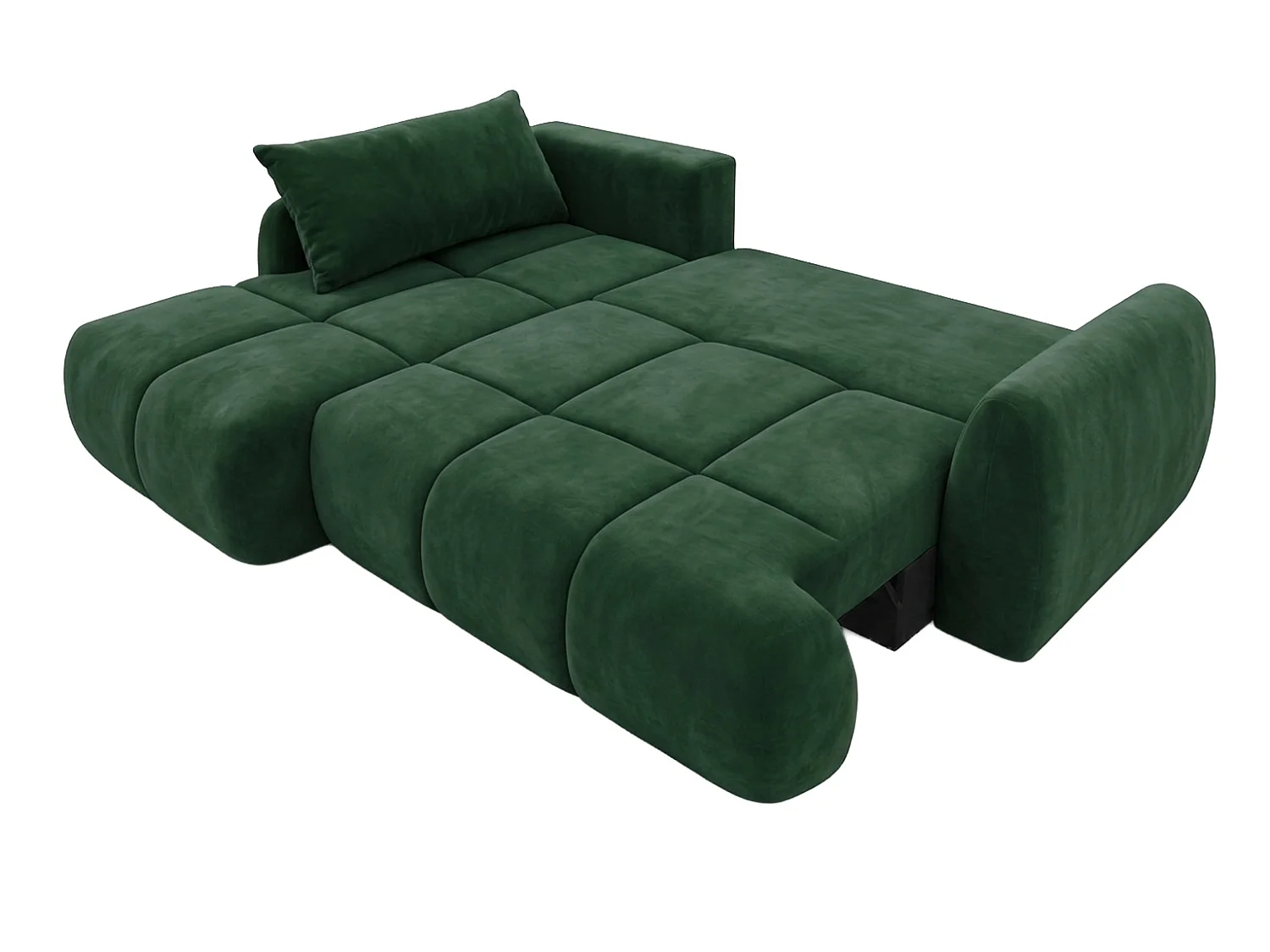 Ecksofa mit Schlaffunktion und Bettkasten, Veloursstoff Bluvel, Grün, Links, COCO