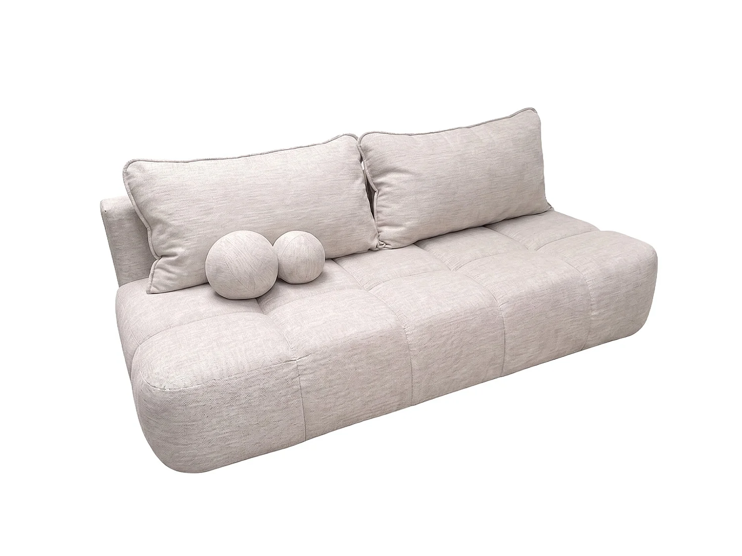 Bank met slaapfunctie en opbergruimte, structuurstof Verita, Beige, COCO