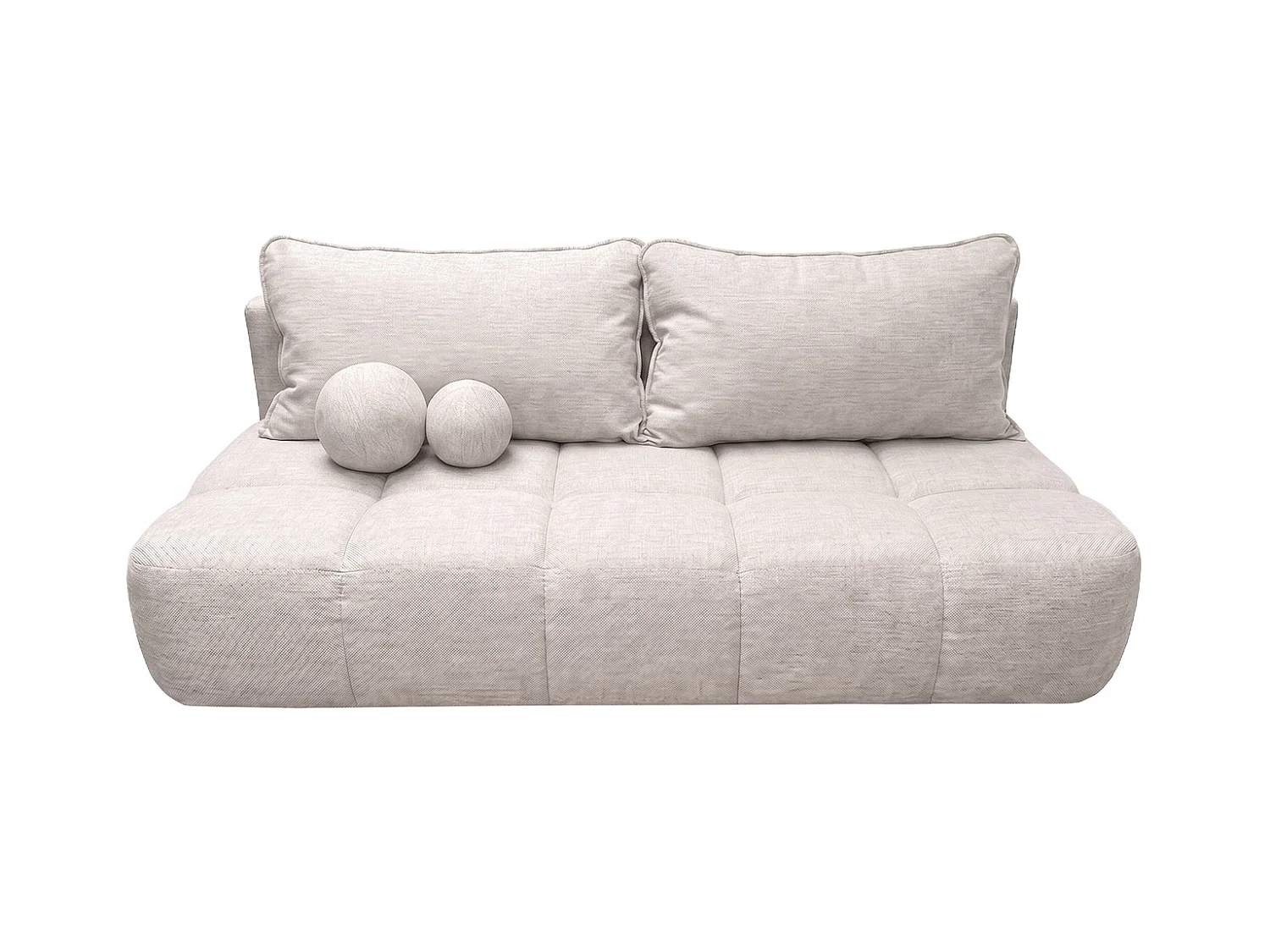 Bank met slaapfunctie en opbergruimte, structuurstof Verita, Beige, COCO