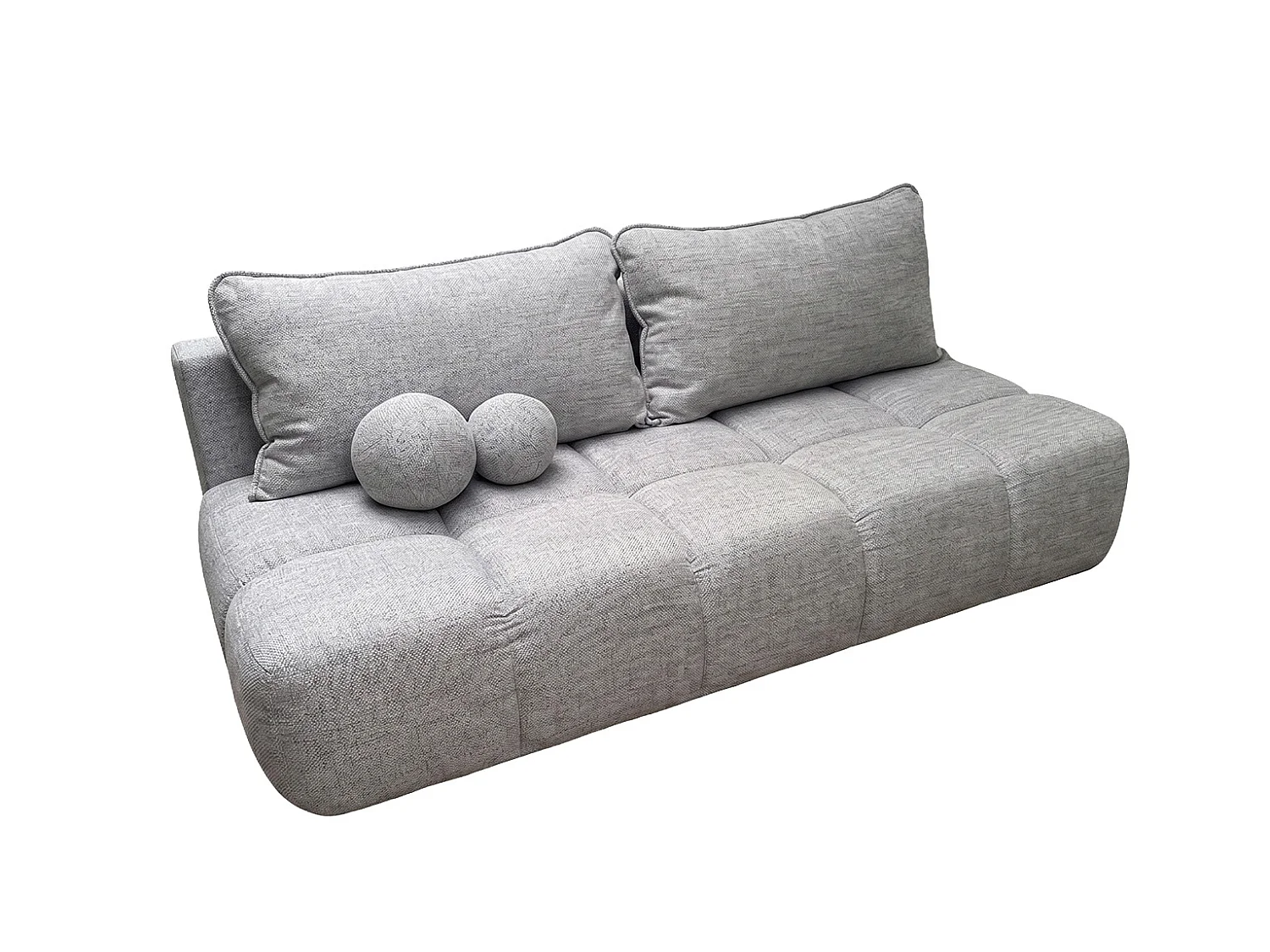 Canapé convertible avec coffre de rangement, tissu structuré Verita, Gris, COCO