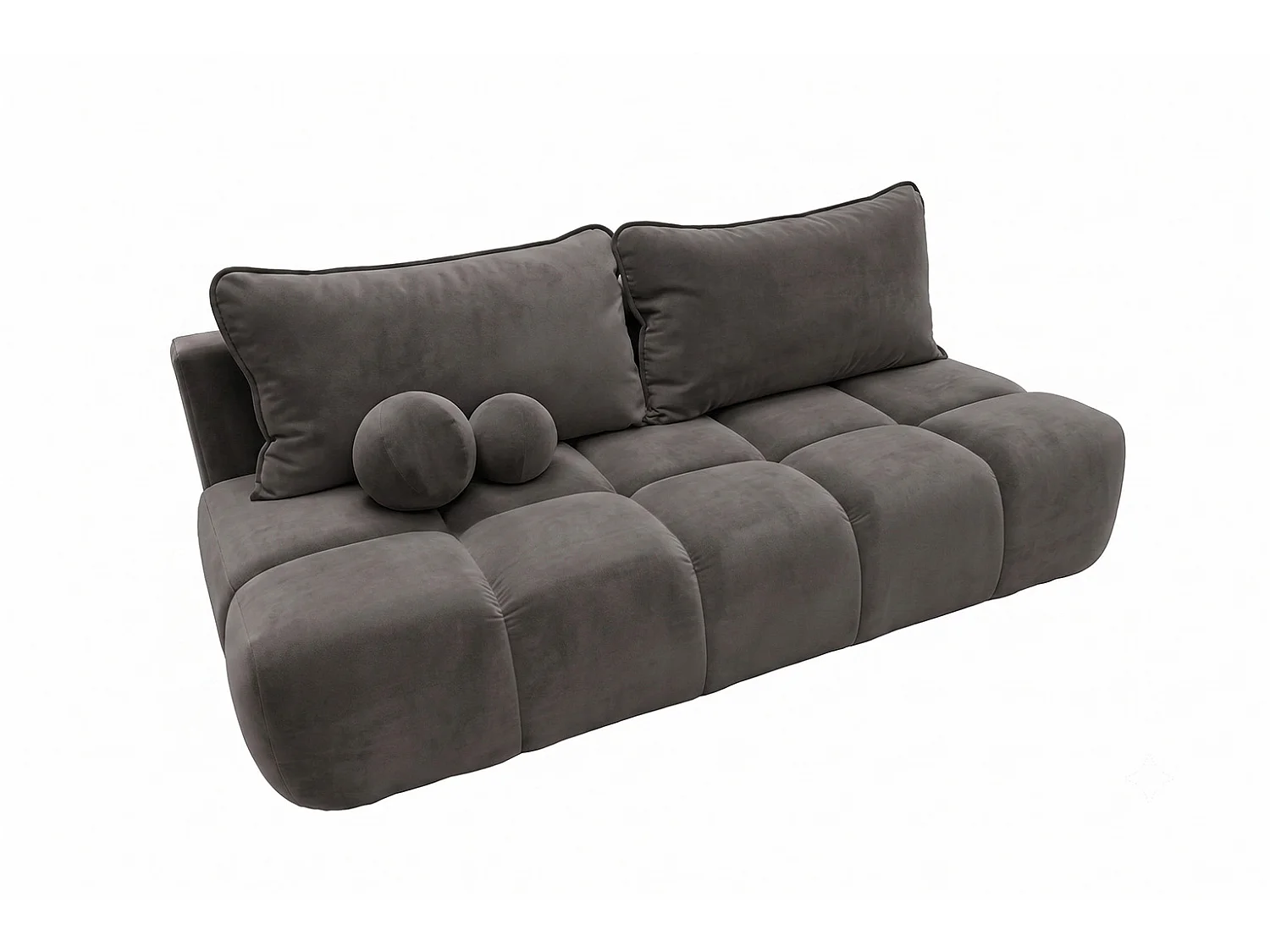 Canapé convertible avec coffre de rangement, tissu velours Bluvel, Gris cendré, COCO