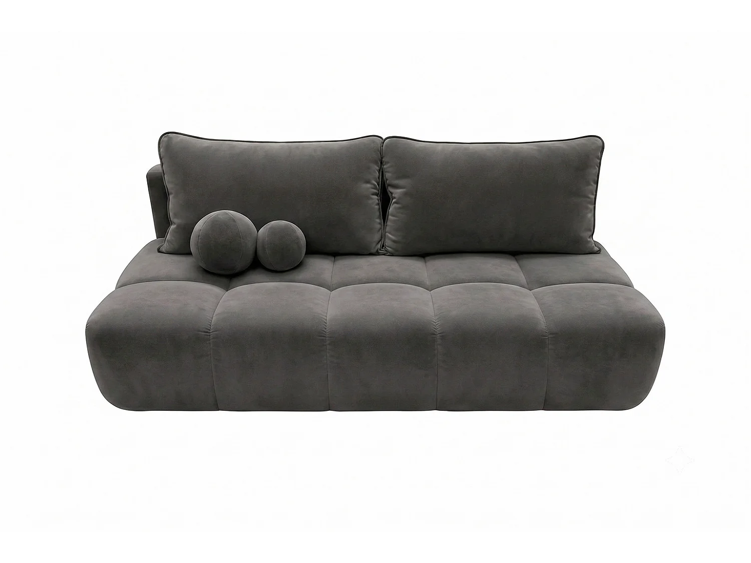 Canapé convertible avec coffre de rangement, tissu velours Bluvel, Gris cendré, COCO