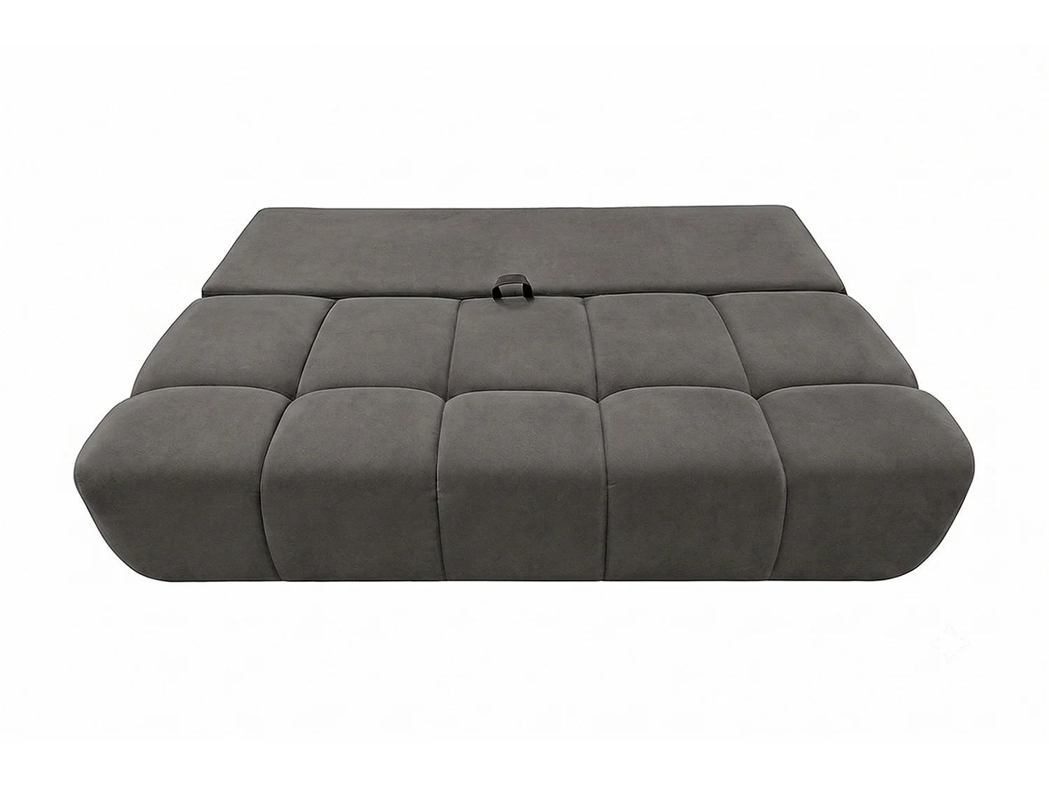 Canapé convertible avec coffre de rangement, tissu velours Bluvel, Gris cendré, COCO