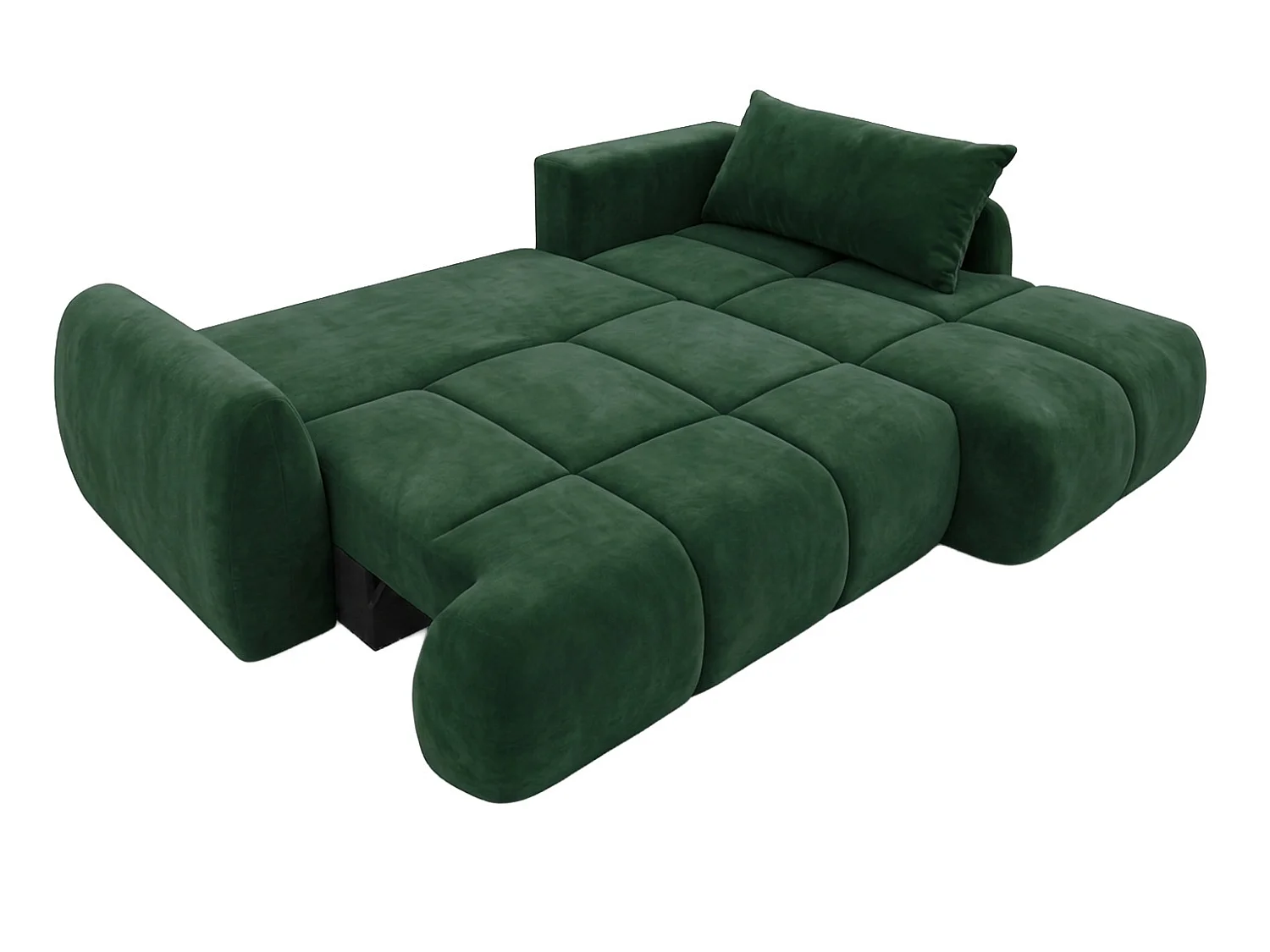 Ecksofa mit Schlaffunktion und Bettkasten, Veloursstoff Bluvel, Grün, Rechts, COCO