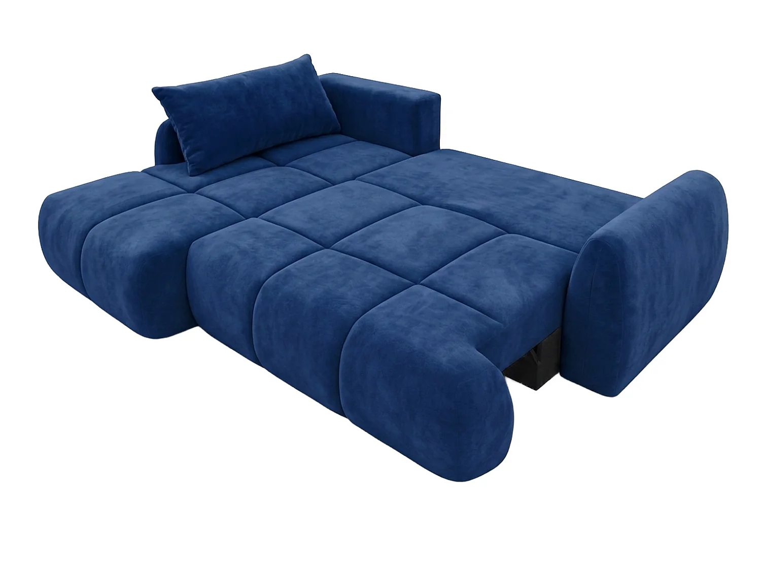 Ecksofa mit Schlaffunktion und Bettkasten, Veloursstoff Bluvel, Tintenblau, Links, COCO