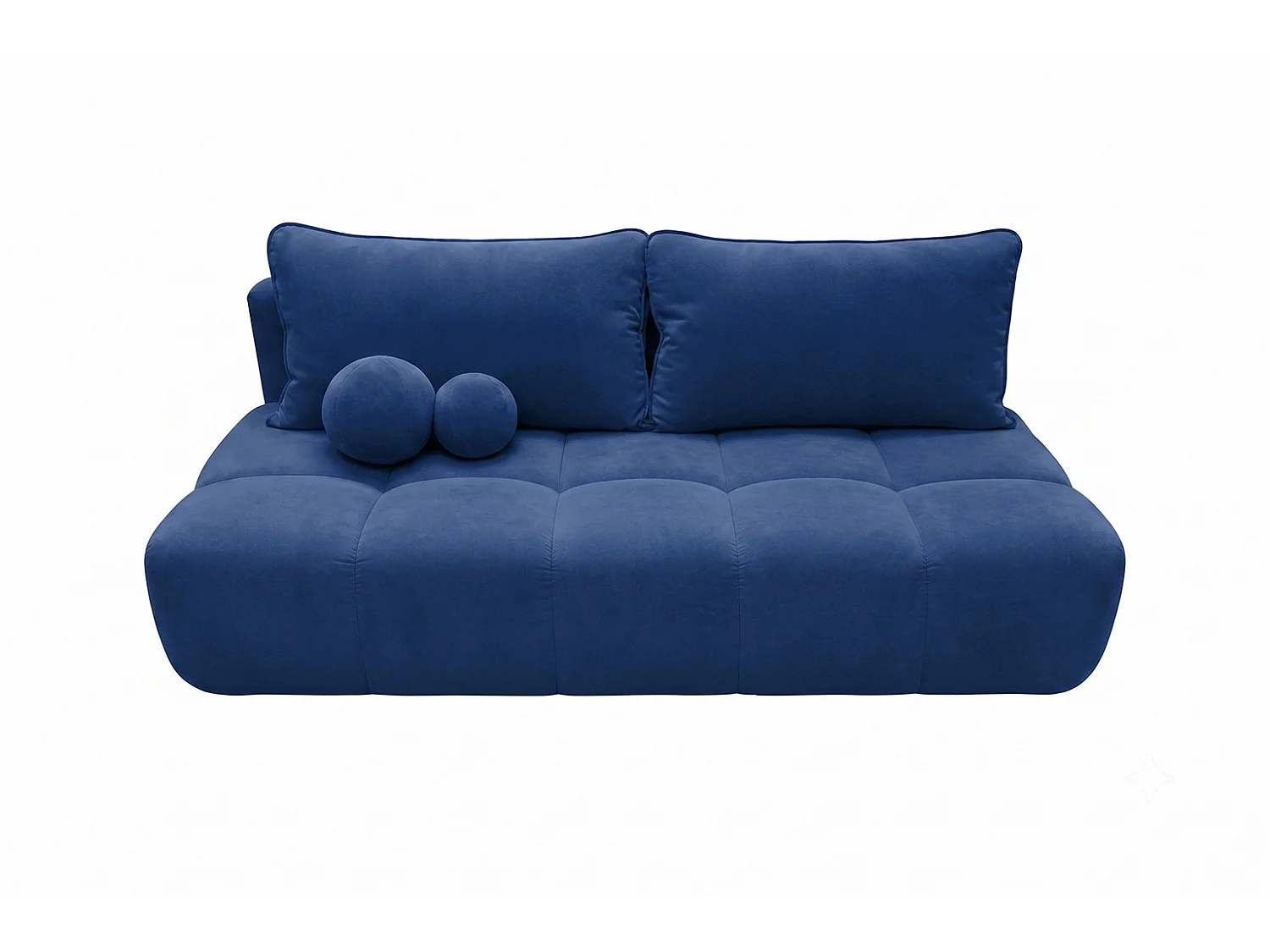 Canapé convertible avec coffre de rangement, tissu velours Bluvel, Bleu encre, COCO