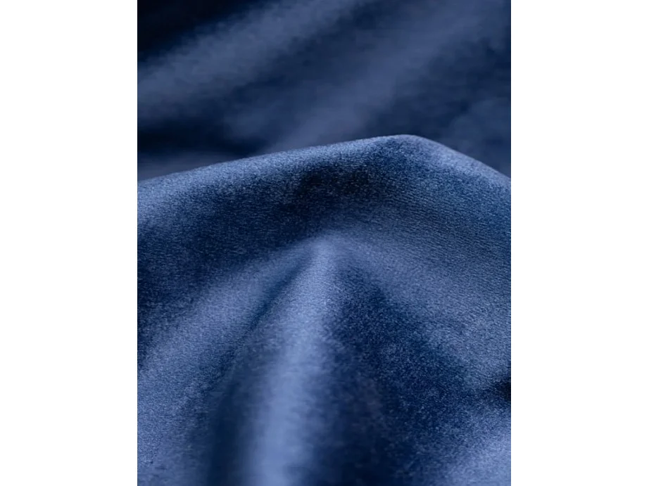 Canapé convertible avec coffre de rangement, tissu velours Bluvel, Bleu encre, COCO