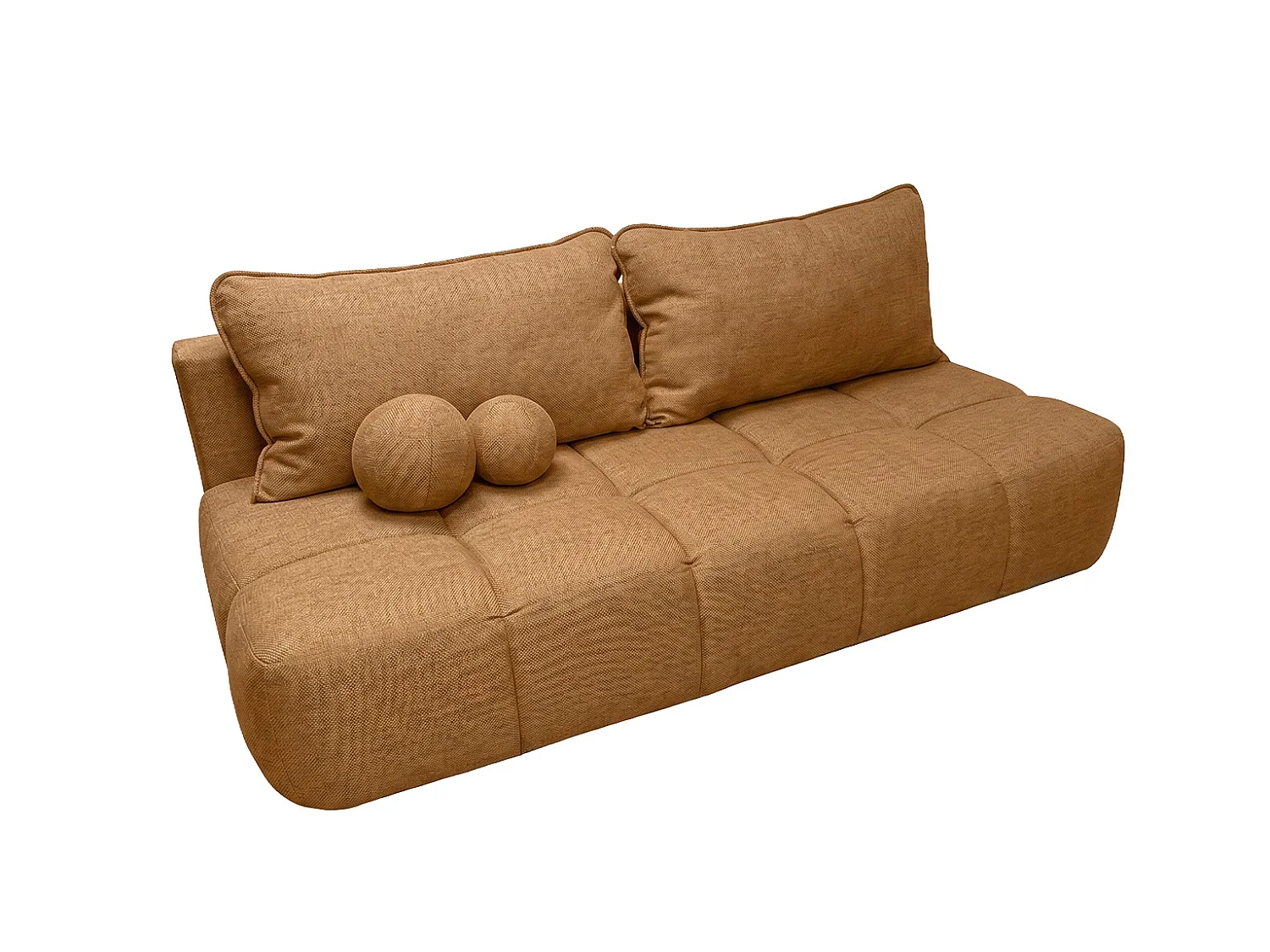 Canapé convertible avec coffre de rangement, tissu structuré Verita, Cuivre, COCO