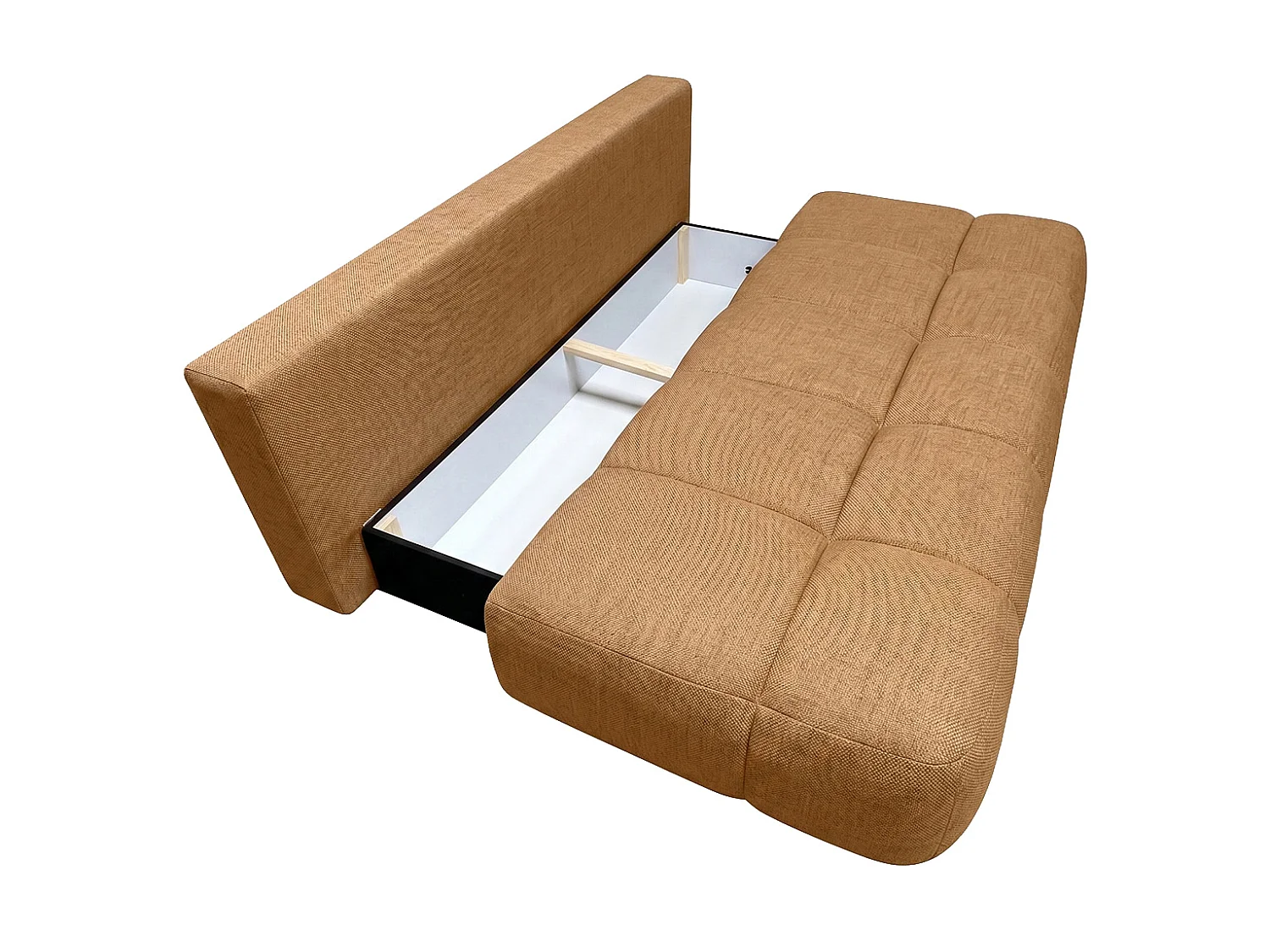 Canapé convertible avec coffre de rangement, tissu structuré Verita, Cuivre, COCO