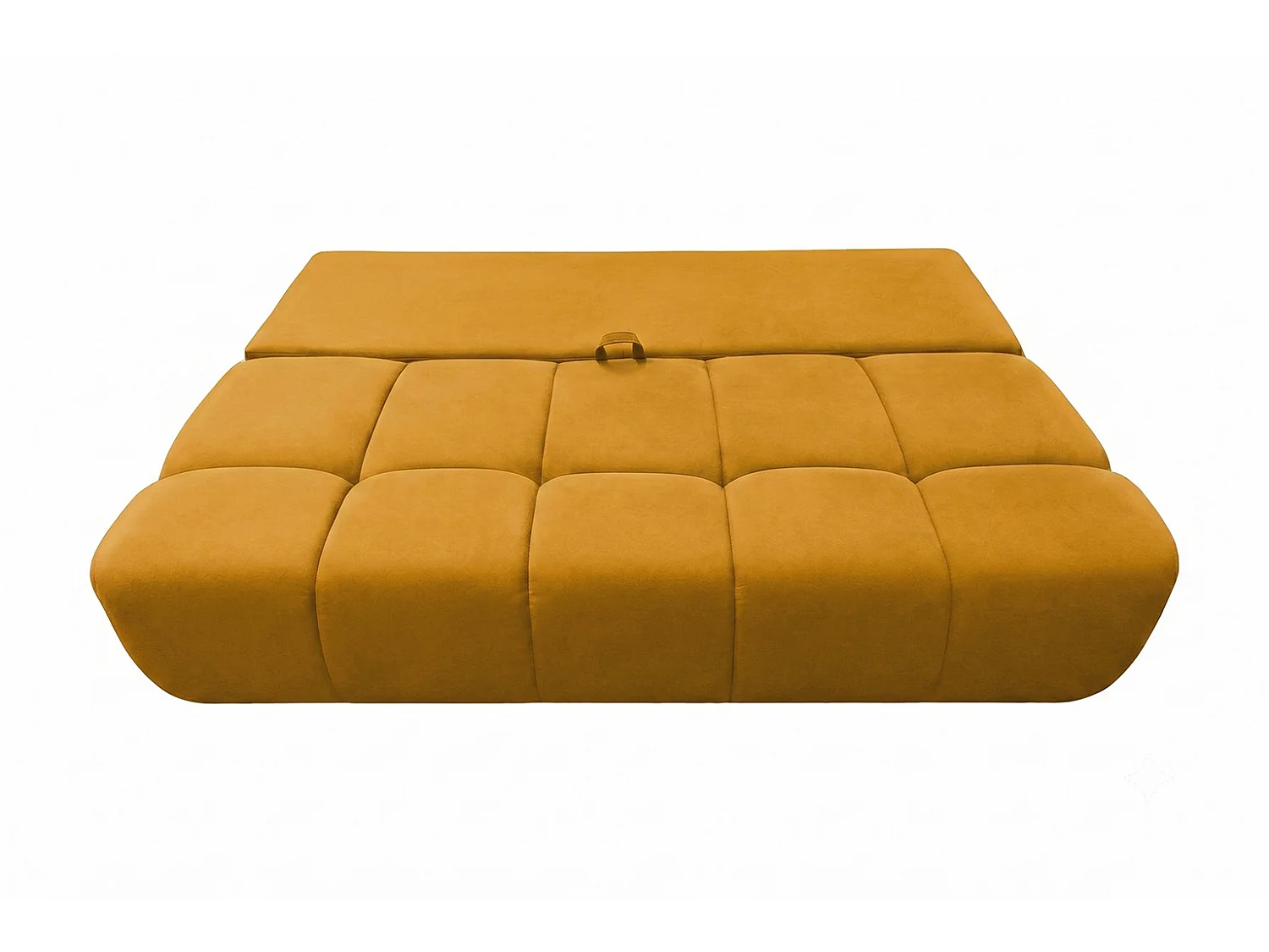 Sofa mit Schlaffunktion und Bettkasten, Veloursstoff Bluvel, Golden, COCO