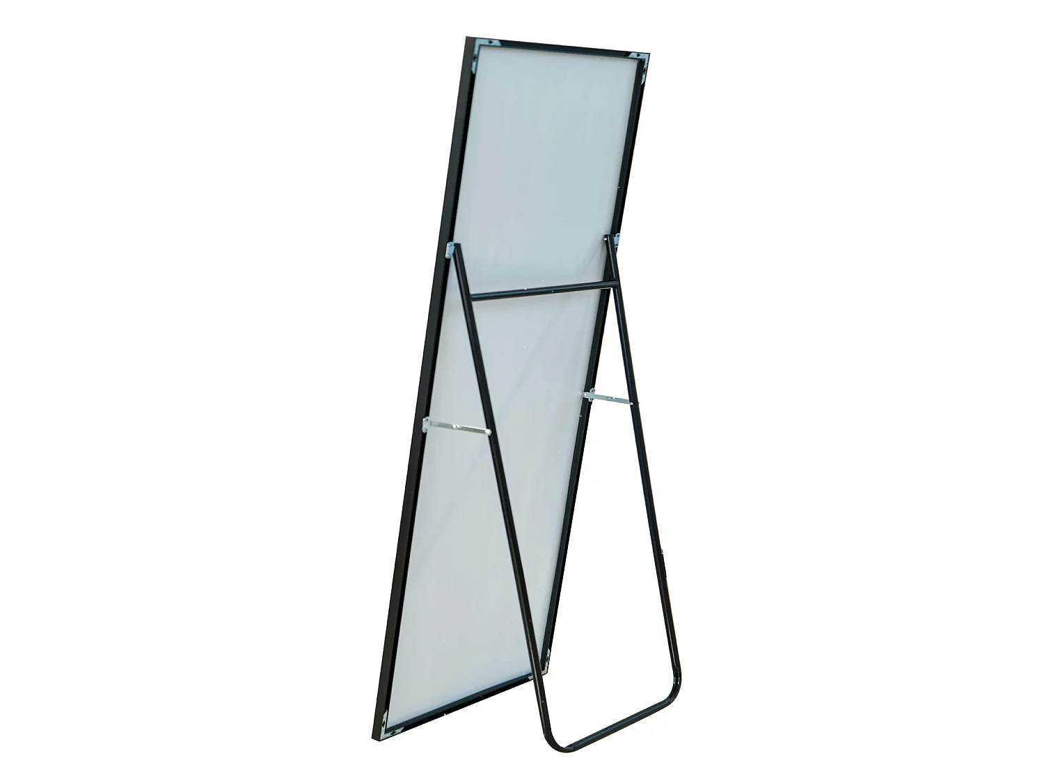 Miroir sur Pied 180x80 cm avec Cadre Aluminium Noir, Grand Miroir Plein Pied Design pour Chambre Dressing