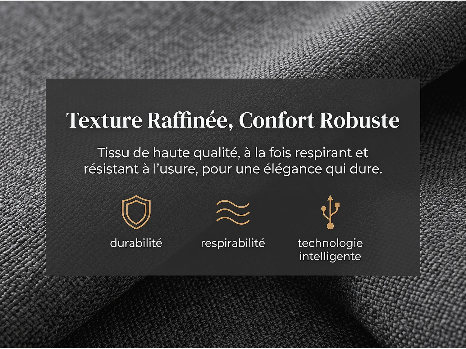 Lit coffre 140x190 cm en lin gris avec rangements, lit double avec tiroirs, tête de lit avec étagère LED intégrée, sommier inclus