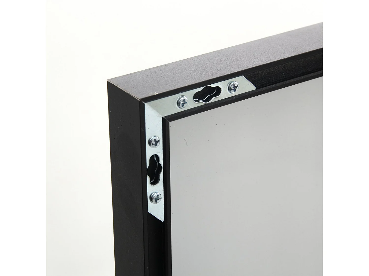 Miroir sur pied 140 x 40 cm - cadre fin en métal - grand miroir plein pied - noir