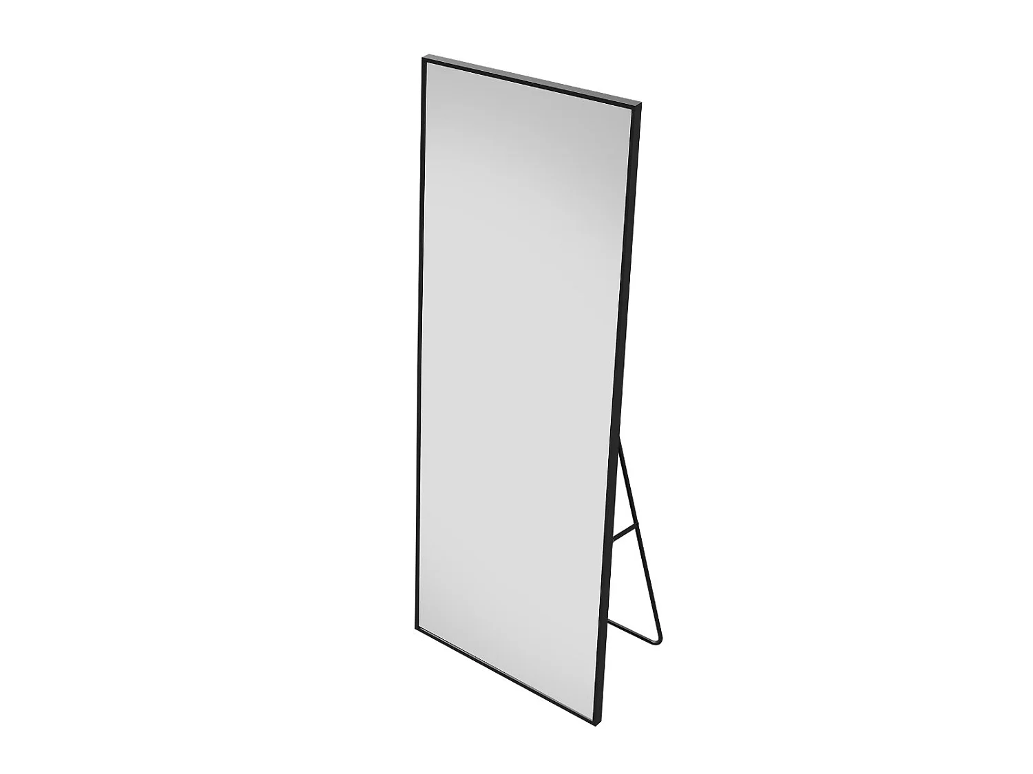 Miroir debout rectangulaire 177×77 cm avec cadre noir – Design minimaliste et moderne