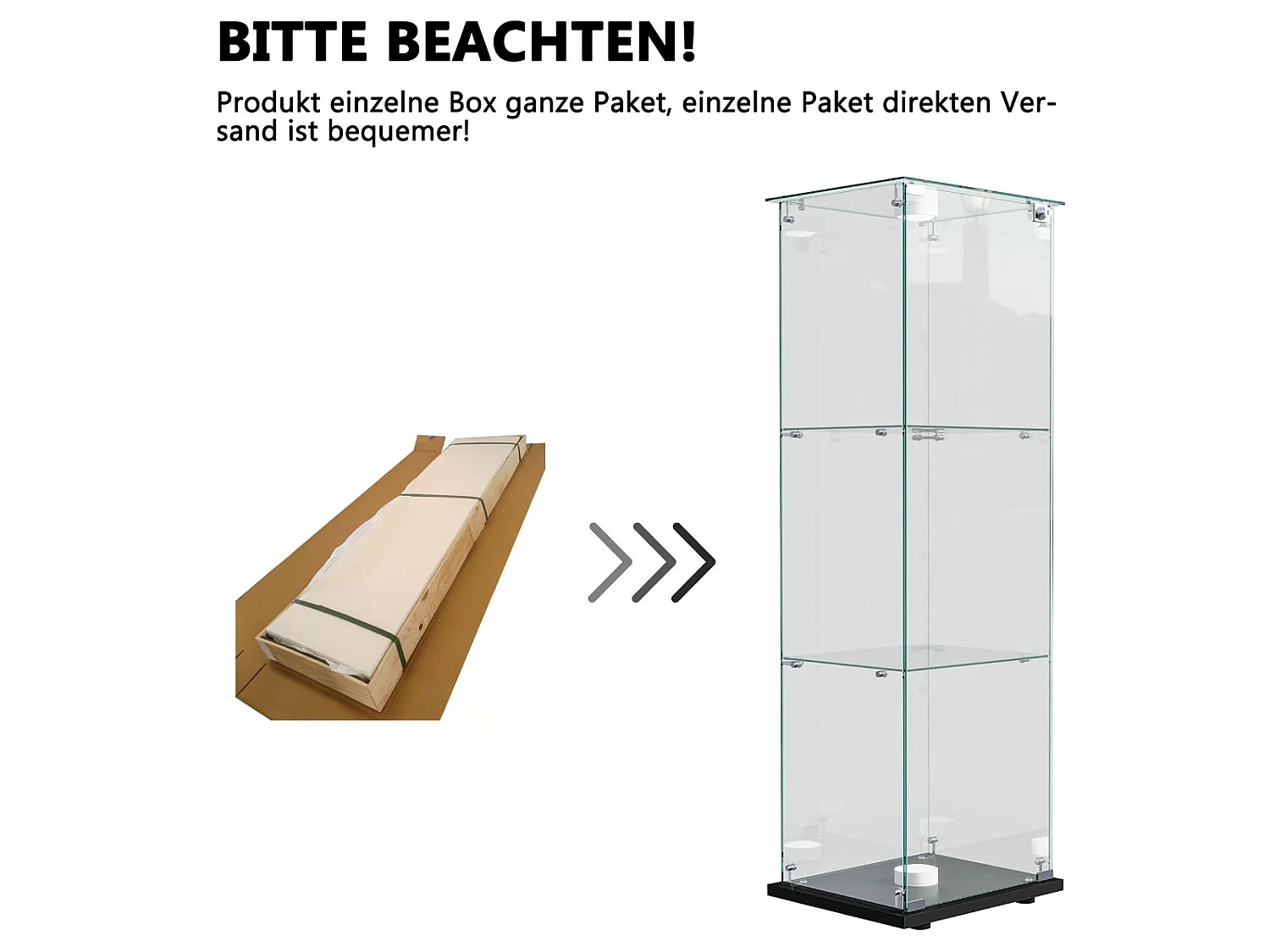 Vitrine en Verre avec LED, Armoir de Vitrine pour Collection Moderne avec 1 Portes et 3 étagères en Verre ESG, pour Le Bar, Le Salon, 123 x 40 x 35 cm, Noir