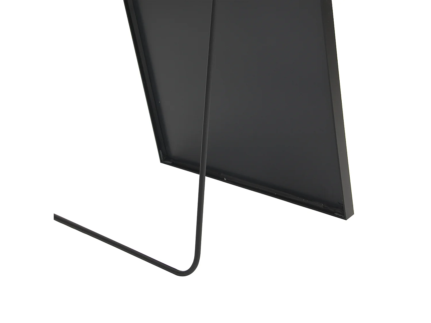 Miroir sur pied incurvé 162 x 53 cm - cadre en alliage d'aluminium - verre trempé - grand format - Noir