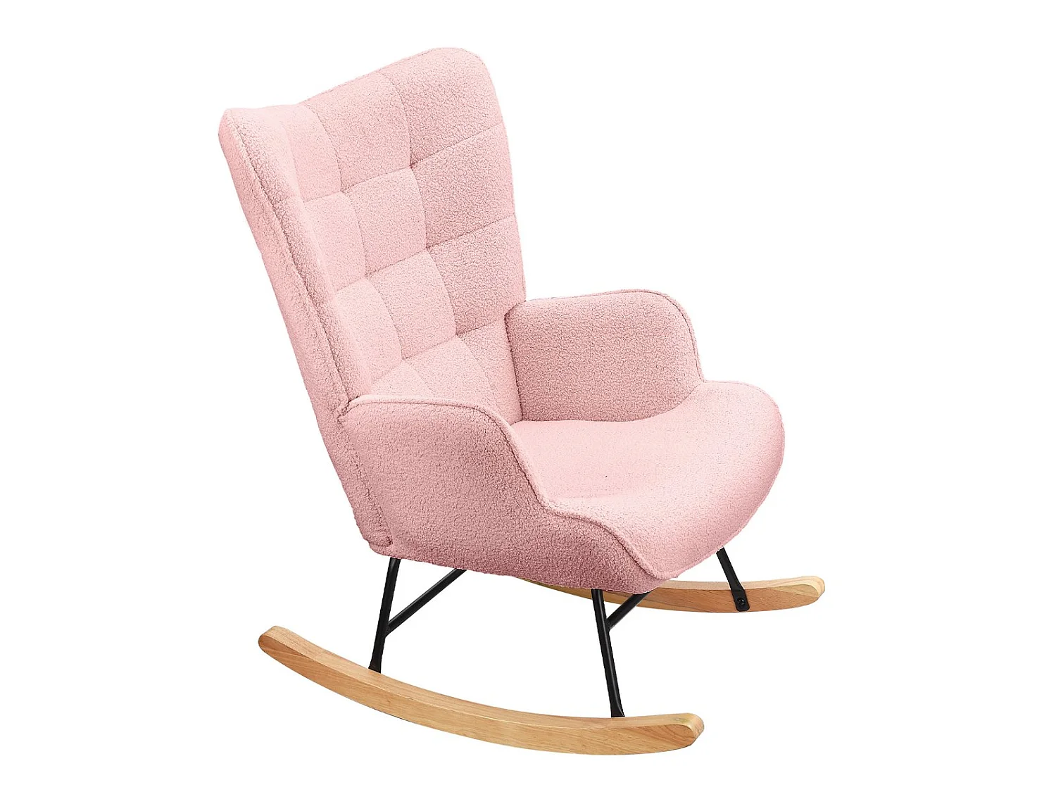 Fauteuil à Bascule Adulte - Chaise à Bascule d'extérieur Ergonomique - pour Salon - Jardin - Chambre - Rose
