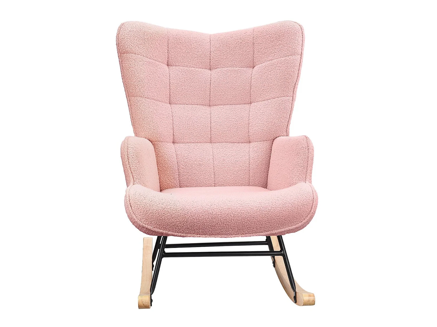 Fauteuil à Bascule Adulte - Chaise à Bascule d'extérieur Ergonomique - pour Salon - Jardin - Chambre - Rose